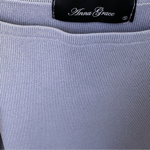 Anna Grace Cropped Lavender Sweater with Puff Sleeve Top Size Small - Picture 9 of 10